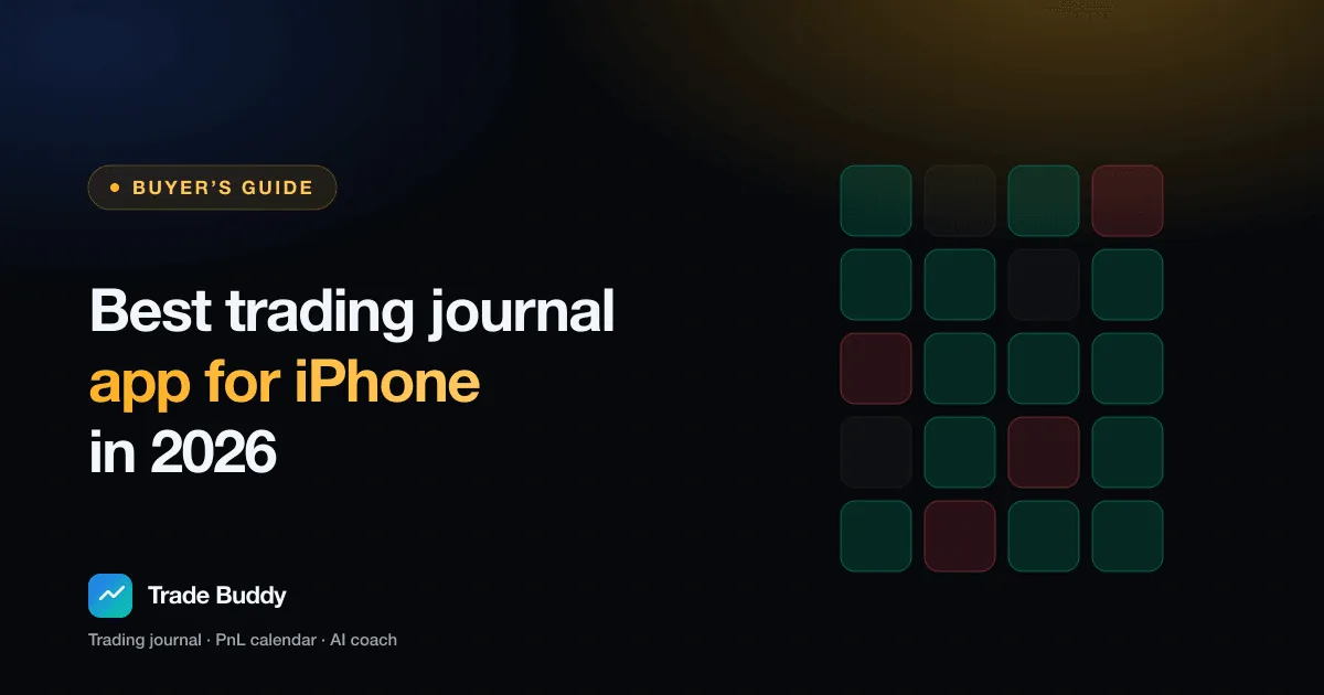 Buyer guide to the best trading journal app for iPhone in 2026, featuring Trade Buddy