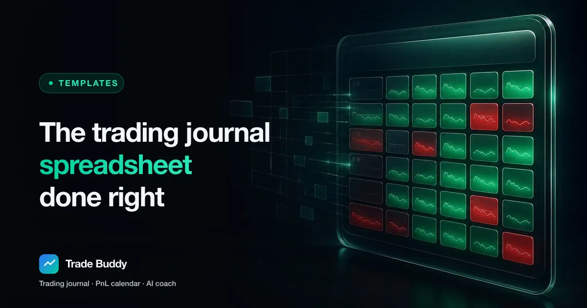 A trading journal moving from a spreadsheet template to the Trade Buddy app PnL calendar